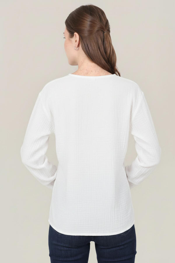 Mousseline Wikkel - Kimono Tuniek — Wit