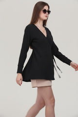 Tunique Kimono Cache - Coeur En Mousseline — Noire