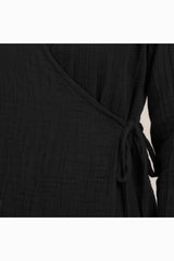 Tunique Kimono Cache - Coeur En Mousseline — Noire