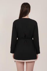 Tunique Kimono Cache - Coeur En Mousseline — Noire