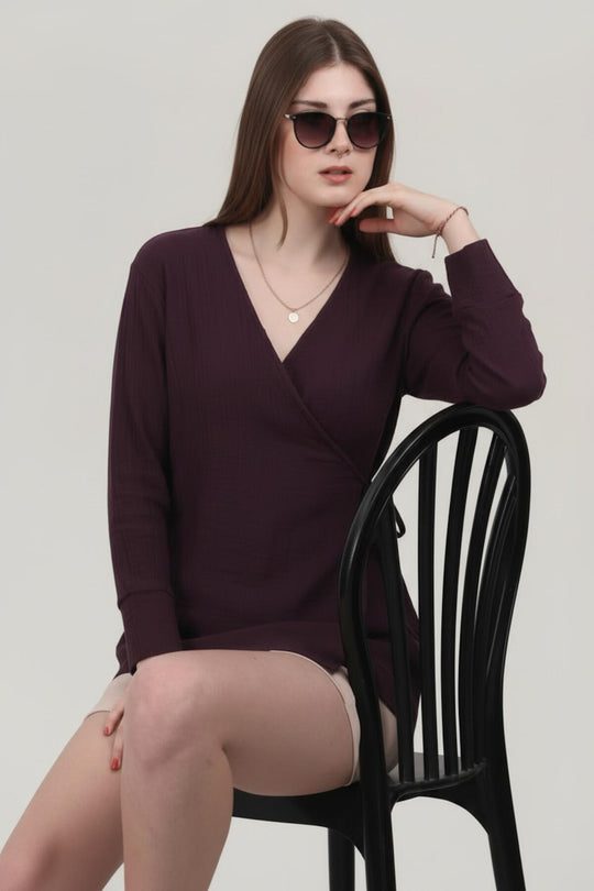 Mousseline Kimono - Tuniek In Pruim