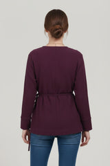 Tunique Kimono En Mousseline Prune