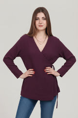 Tunique Kimono En Mousseline Prune