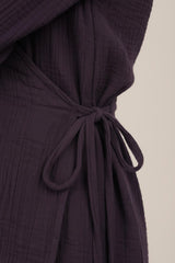 Tunique Kimono En Mousseline Prune