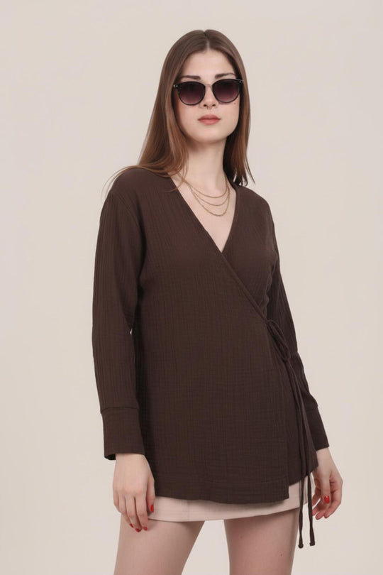 Bruine Mousseline Wikkel - Tuniek