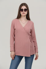 Tunique Kimono Croisée En Mousseline — Rose