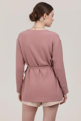 Tunique Kimono Croisée En Mousseline — Rose