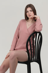 Tunique Kimono Croisée En Mousseline — Rose