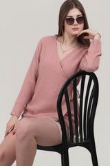 Tunique Kimono Croisée En Mousseline — Rose