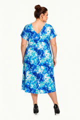 Robe Grande Taille À Encolure V, Imprimée