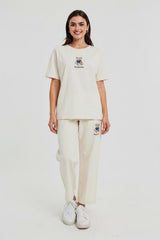 Ensemble T‑Shirt Brodé Ours — Écru