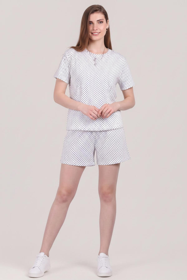 Ensemble Pyjama Court À Pois — Gris