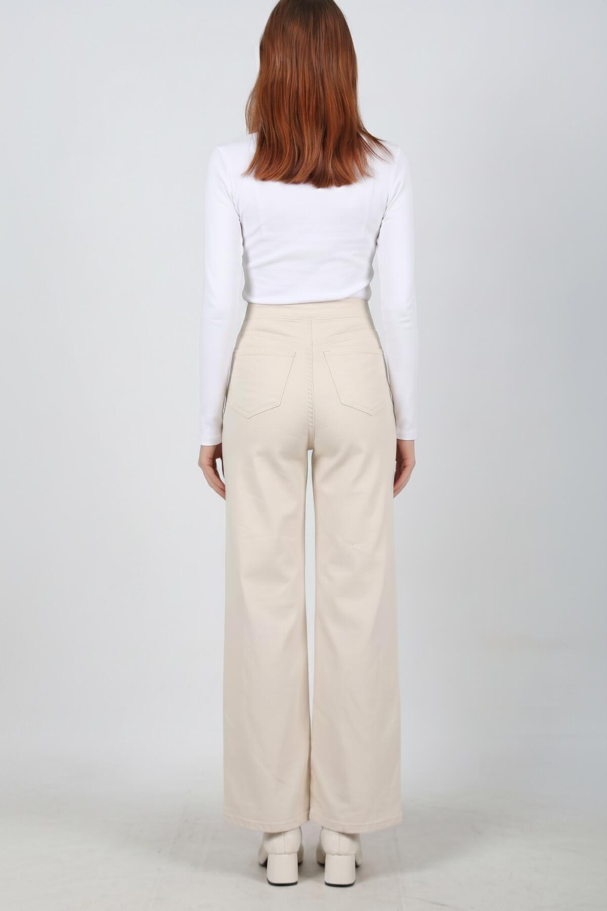 Palazzo - Jeans Met Elastische Taille — Denim