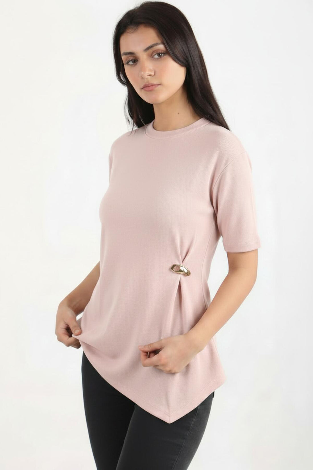 Blouse Avec Détail Accessoire — Rose