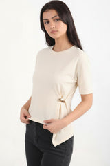 Blouse Avec Détail Accessoire — Écru