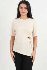 Blouse Avec Détail Accessoire — Écru
