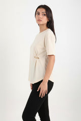 Blouse Avec Détail Accessoire — Écru
