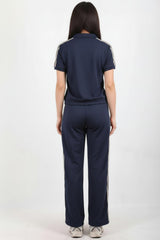 Ensemble Demi‑Zip Avec Bande Latérale — Bleu Marine