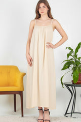 Robe Midi En Voile Italien À Bretelles Nouées — Crème