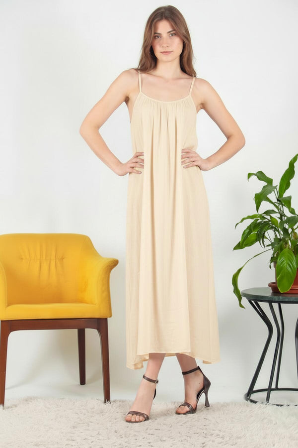 Italiaans Voile Midijurk Met Bindbandjes — Crème
