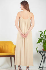 Robe Midi En Voile Italien À Bretelles Nouées — Crème
