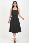 Robe À Pois À Larges Bretelles — Noir