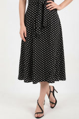 Wide‑Strap Polka‑Dot Dress — Black