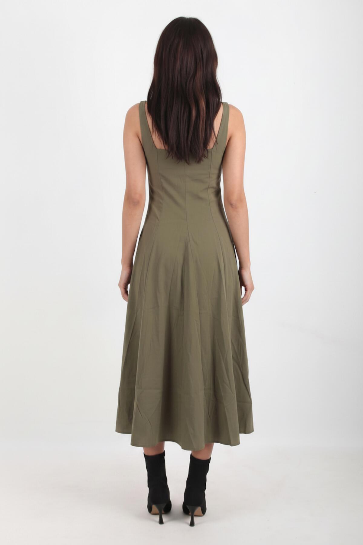 Modaljurk Met Vierkante Hals — Khaki