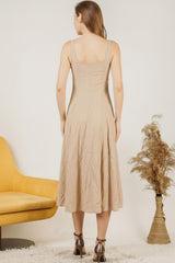 Robe En Modal À Encolure Carrée — Crème