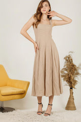 Robe En Modal À Encolure Carrée — Crème