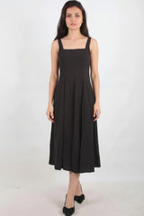 Robe En Modal À Encolure Carrée — Noir