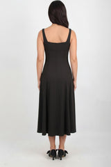 Robe En Modal À Encolure Carrée — Noir