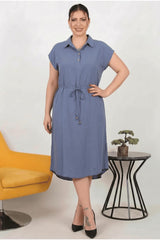 Modal Cupra Hemdkleid (Indigo) – Große Größen