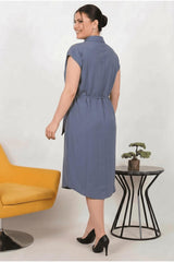 Modal Cupra Hemdkleid (Indigo) – Große Größen