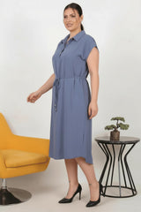 Modal Cupra Hemdkleid (Indigo) – Große Größen