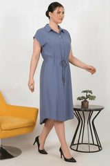 Modal Cupra Hemdkleid (Indigo) – Große Größen