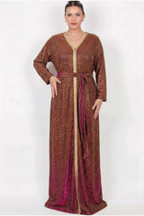 Besticktes Kleid Mit Gürtel – Bordeaux