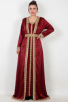 Plus - Size Embroidered Dress — Burgundy