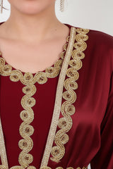 Robe Brodée Grande Taille — Bordeaux