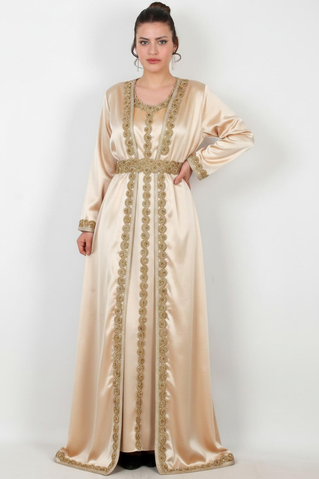 Robe Brodée Grande Taille — Crème