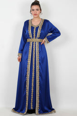 Robe Brodée Grande Taille — Bleu Roi