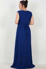 Robe Brodée Grande Taille — Bleu Roi