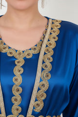 Robe Brodée Grande Taille — Bleu Roi