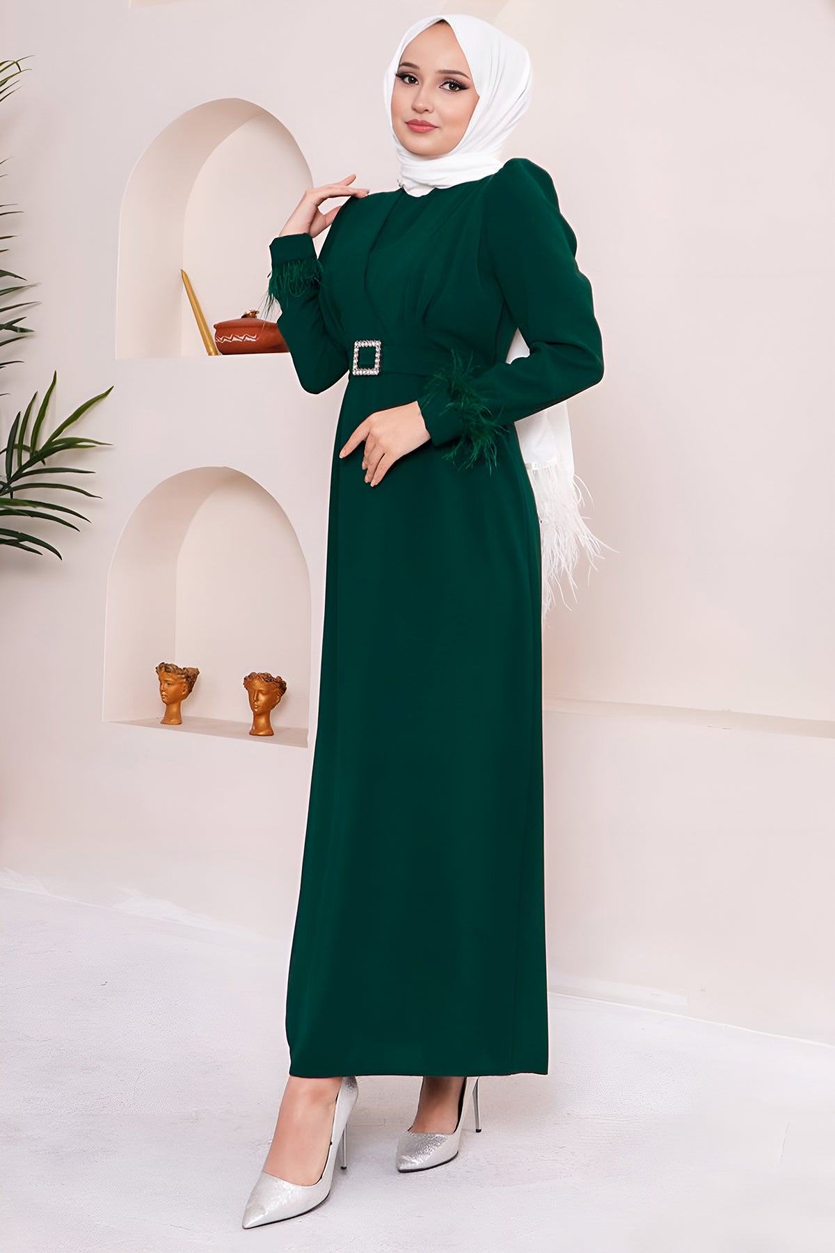 Langes Kleider Abaya Hijab Kleid Damen- NELB0007D4671ZMT