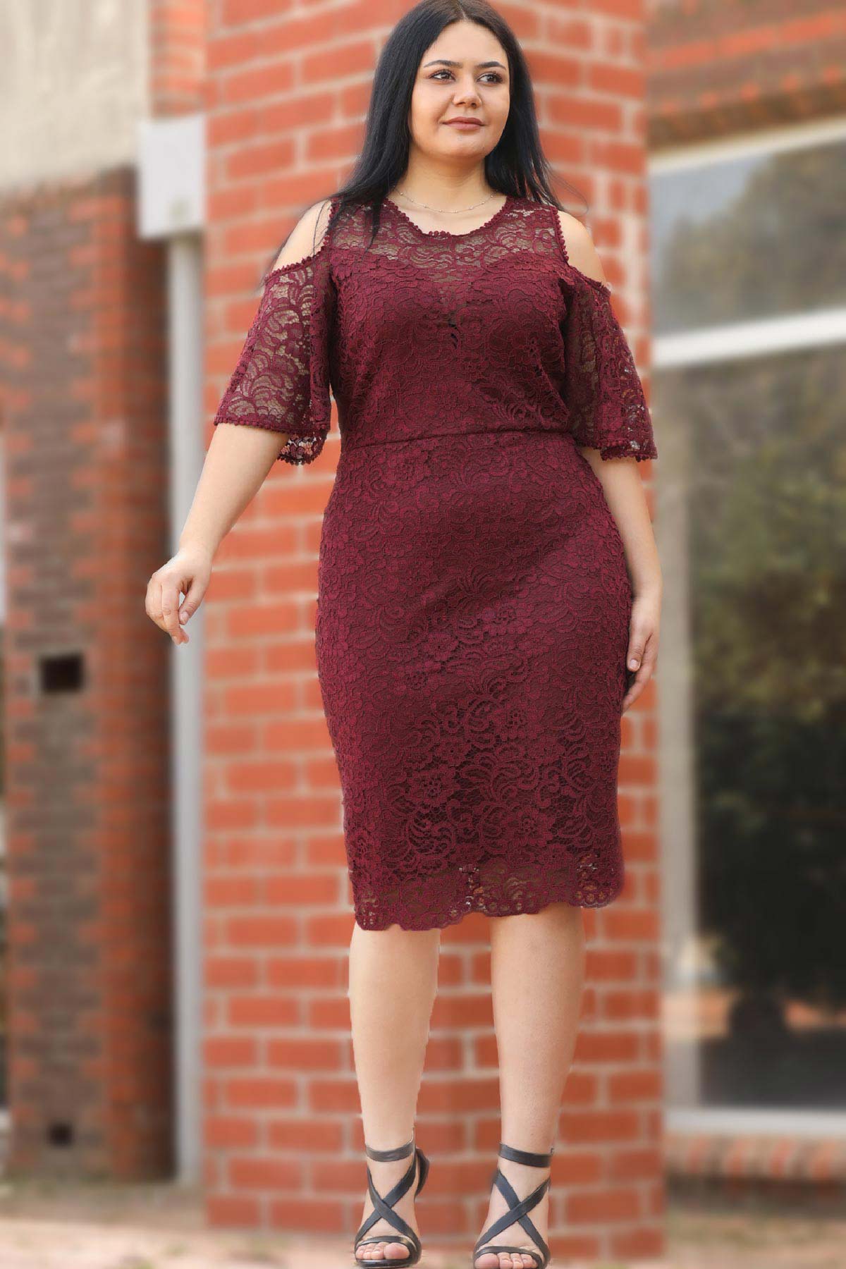 Dames midi-jurk zomerjurk voor grote maten - NELB0553D8700BRD