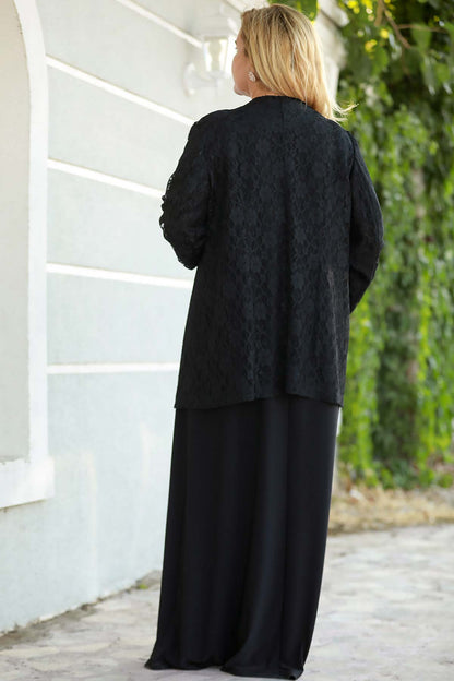 Langes Maxikleid Sommerkleid für große Größen - NTKM0408D0465SYH