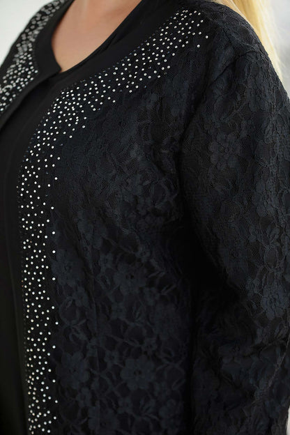 Langes Maxikleid Sommerkleid für große Größen - NTKM0408D0465SYH