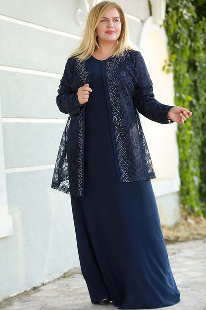 Lange maxi-jurk zomerjurk voor grote maten - NTKM0408D0465LCV