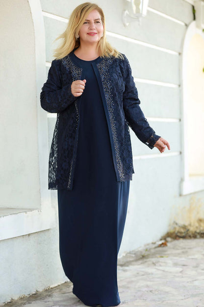 Lange maxi-jurk zomerjurk voor grote maten - NTKM0408D0465LCV