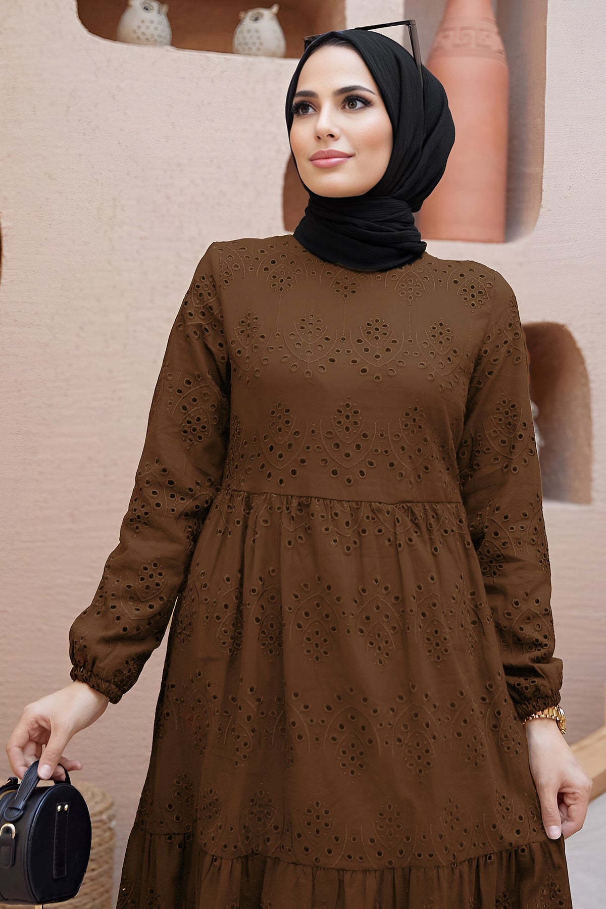 Lange jurk Abaya Hijab-jurk dames - NELB0007D4644KHV